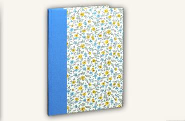 Notizbuch blau Blümchen